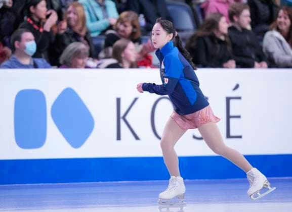 Rino Matsuike of Japan skates during the womens short program at the ISU Figure skating, Eiskunstlauf Skate Canada competition on October 25, 2024 in Halifax, Canada. Noxthirdxpartyxsales  (271159107)