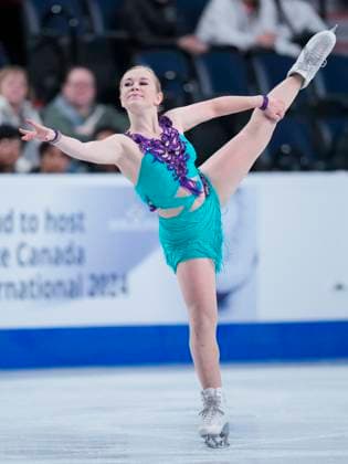 Ekaterina Kurakova of Poland skates during the womens short program at the ISU Figure skating, Eiskunstlauf Skate Canada competition on October 25, 2024 in Halifax, Canada. Noxthirdxpartyxsales  (271160718)
