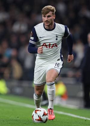London, England, 24th October 2024. Timo Werner of Tottenham Hotspur during the UEFA Europa League match at the Tottenham Hotspur Stadium, London. Picture credit should read: Paul Terry Sportimage EDITORIAL USE ONLY. No use with unauthorised audio, video, data, fixture lists, club league logos or live services. Online in-match use limited to 120 images, no video emulation. No use in betting, games or single club league player publications. SPI-3406-0099