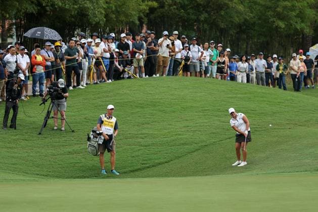KUALA LUMPUR, - OCTOBER 26: Kristen Gillman of United States of America play a shot during the third round of the 2024 LPGA, Golf Damen Maybank Championship held at Kuala Lumpur Golf and Country Club in Kuala Lumpur, Malaysia on October 26, 2024.(Photo by Hazrin Yeob Men Shah Icon Sportswire) GOLF: OCT 26 LPGA Maybank Championship EDITORIAL USE ONLY Icon3782410264658
