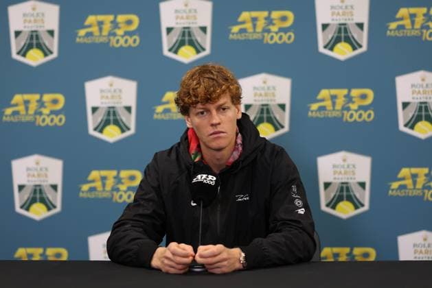 ROLEX PARIS MASTERS TENNIS 2024 Thierry Larret Maxppp. Tennis. Rolex Paris Masters. Accorhotels Arena, Paris (75), le 26 Octobre 2024. Conference de presse Jannik SINNER (ITA) Paris (75) ACCORHOTELS ARENA ILE DE FRANCE FRANCE  Copyright: xMAXPPPxThierryxLarretx TL_20241026_9091 0775453514st