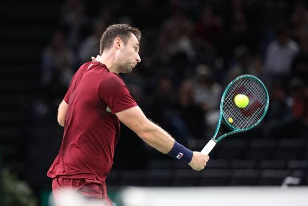 ROLEX PARIS MASTERS TENNIS 2024 Thierry Larret Maxppp. Tennis. Rolex Paris Masters. Accorhotels Arena, Paris (75), le 26 Octobre 2024. Qualifications : Cameron NORRIE (GBR) vs Quentin HALYS (FRA) Paris (75) ACCORHOTELS ARENA ILE DE FRANCE FRANCE  Copyright: xMAXPPPxThierryxLarretx TL_20241026_9000 0775453194st