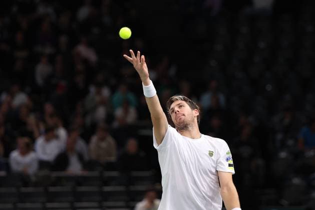 ROLEX PARIS MASTERS TENNIS 2024 Thierry Larret Maxppp. Tennis. Rolex Paris Masters. Accorhotels Arena, Paris (75), le 26 Octobre 2024. Qualifications : Cameron NORRIE (GBR) vs Quentin HALYS (FRA) Paris (75) ACCORHOTELS ARENA ILE DE FRANCE FRANCE  Copyright: xMAXPPPxThierryxLarretx TL_20241026_9004 0775453479st