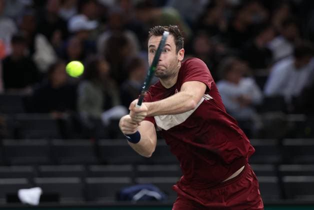 ROLEX PARIS MASTERS TENNIS 2024 Thierry Larret Maxppp. Tennis. Rolex Paris Masters. Accorhotels Arena, Paris (75), le 26 Octobre 2024. Qualifications : Cameron NORRIE (GBR) vs Quentin HALYS (FRA) Paris (75) ACCORHOTELS ARENA ILE DE FRANCE FRANCE  Copyright: xMAXPPPxThierryxLarretx TL_20241026_9007 0775453494st