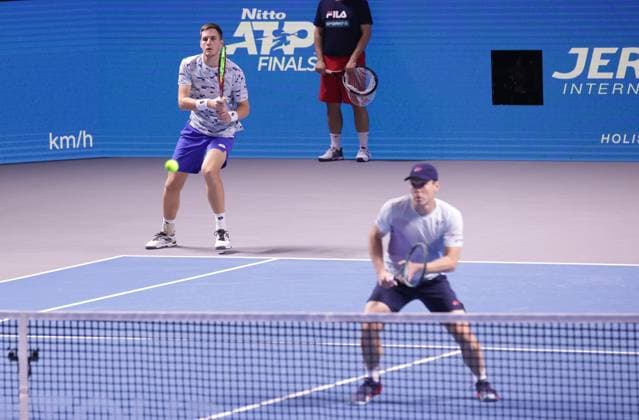 TENNIS - ATP, Tennis Herren Erste Bank Open VIENNA,AUSTRIA,26.OCT.24 - TENNIS - ATP World Tour, Erste Bank Open. Image shows Henry Patten (GBR) and Harri Heliovaara (FIN).  GEPAxpictures xWalterxLuger