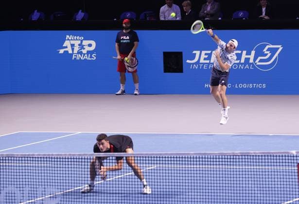 TENNIS - ATP, Tennis Herren Erste Bank Open VIENNA,AUSTRIA,26.OCT.24 - TENNIS - ATP World Tour, Erste Bank Open. Image shows Alexander Erler and Lucas Miedler (AUT).  GEPAxpictures xWalterxLuger