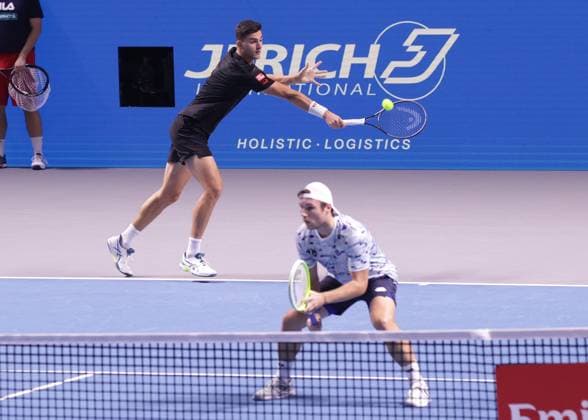 TENNIS - ATP, Tennis Herren Erste Bank Open VIENNA,AUSTRIA,26.OCT.24 - TENNIS - ATP World Tour, Erste Bank Open. Image shows Alexander Erler and Lucas Miedler (AUT).  GEPAxpictures xWalterxLuger