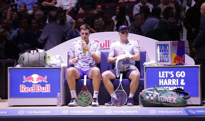 TENNIS - ATP, Tennis Herren Erste Bank Open VIENNA,AUSTRIA,26.OCT.24 - TENNIS - ATP World Tour, Erste Bank Open. Image shows Henry Patten (GBR) and Harri Heliovaara (FIN).  GEPAxpictures xWalterxLuger
