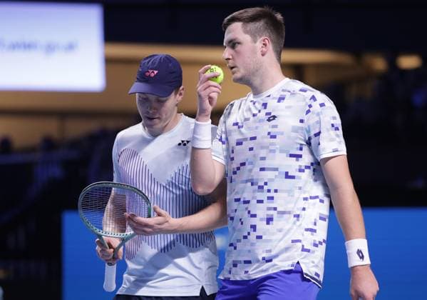 TENNIS - ATP, Tennis Herren Erste Bank Open VIENNA,AUSTRIA,26.OCT.24 - TENNIS - ATP World Tour, Erste Bank Open. Image shows Harri Heliovaara (FIN) and Henry Patten (GBR).  GEPAxpictures xWalterxLuger