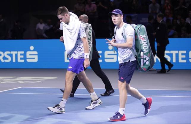 TENNIS - ATP, Tennis Herren Erste Bank Open VIENNA,AUSTRIA,26.OCT.24 - TENNIS - ATP World Tour, Erste Bank Open. Image shows Henry Patten (GBR) and Harri Heliovaara (FIN).  GEPAxpictures xWalterxLuger