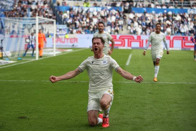 The 1 1 by Budu Zivzivadze Karlsruher SC, 11 Karlsruher SC vs Hertha BSC, Football, 2 Bundesliga, Matchday 10, 2024 2025, 26 10 2024, DFL REGULATES PROHIBIT ANY USE OF PHOTOGRAPHS AS IMAGE SEQUENCES AND OR QUASI VIDEO, Karlsruher SC vs Hertha BSC, Football, 2 Bundesliga, Matchday 10, 2024 2025, 26 10 2024 Karlsruhe Copyright: xEibner-Pressefoto JanxPrihodax EP_JPA