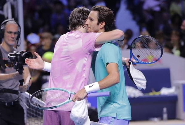 TENNIS - ATP, Tennis Herren Erste Bank Open VIENNA,AUSTRIA,26.OCT.24 - TENNIS - ATP World Tour, Erste Bank Open. Image shows Jack Draper (GBR) and Lorenzo Musetti (ITA).  GEPAxpictures xWalterxLuger