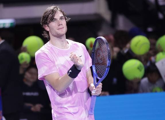 TENNIS - ATP, Tennis Herren Erste Bank Open VIENNA,AUSTRIA,26.OCT.24 - TENNIS - ATP World Tour, Erste Bank Open. Image shows the rejoicing of Jack Draper (GBR).  GEPAxpictures xWalterxLuger