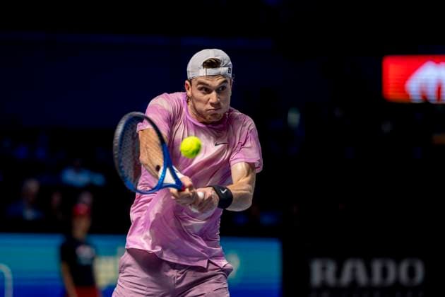 JACK DRAPER GBR in picture in match against LORENZO MUSETTI ITA at the ATP World Tour, Erste Bank Open at the Wiener Stadthalle Vienna