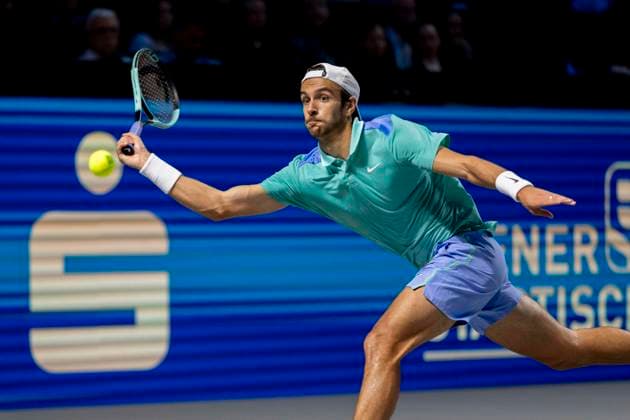 LORENZO MUSETTI ITA in picture in match against JACK DRAPER GBR at the ATP World Tour, Erste Bank Open at the Wiener Stadthalle Vienna
