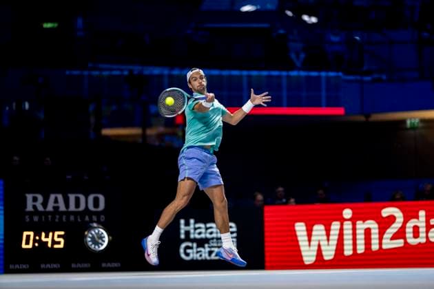 LORENZO MUSETTI ITA in picture in match against JACK DRAPER GBR at the ATP World Tour, Erste Bank Open at the Wiener Stadthalle Vienna