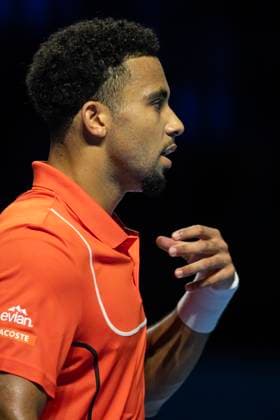 26th October 2024; St. Jakobshalle, Basel, Switzerland; ATP, Tennis Herren 500 Swiss Indoors Basel Tennis, Day 6; Arthur Fils (FRA) in action against Ben Shelton (USA) in the semi finals  ActionPlus12708236 DavidxEmm