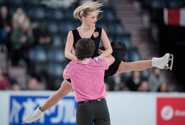 Alicia Fabbri and Paul Ayer of Canada skate during the rhythm dance program at the ISU Figure skating, Eiskunstlauf Skate Canada competition on October 26, 2024 in Halifax, Canada. Noxthirdxpartyxsales  (271236070)