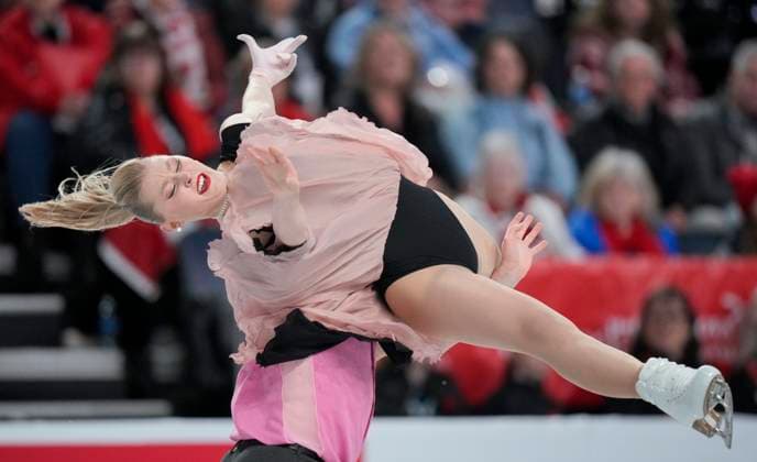 Alicia Fabbri and Paul Ayer of Canada skate during the rhythm dance program at the ISU Figure skating, Eiskunstlauf Skate Canada competition on October 26, 2024 in Halifax, Canada. Noxthirdxpartyxsales  (271236093)