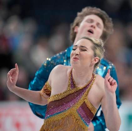 Emily Bratti and Ian Somerville of the U.S. skate during the rhythm dance program at the ISU Figure skating, Eiskunstlauf Skate Canada competition on October 26, 2024 in Halifax, Canada. Noxthirdxpartyxsales  (271236130)
