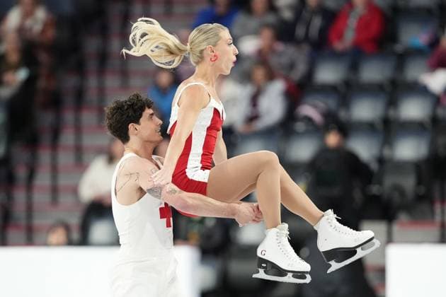 October 26, 2024, Halifax, Ns, Canada: Ice dancers Piper Gilles and Paul Poirier, of Canada, compete in rhythm dance at the Skate Canada International Figure skating, Eiskunstlauf competition in Halifax on Saturday, October 26, 2024. Piper Gilles, Paul Poirier - ZUMAc35_ 20241026_zaf_c35_026 Copyright: xDarrenxCalabresex