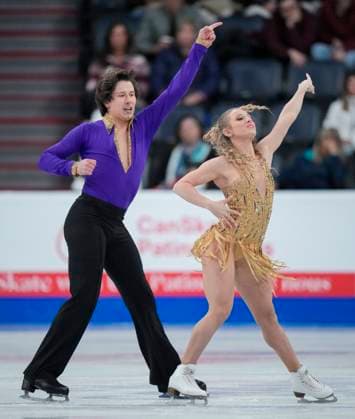 Emilia Zingas and Vadim Kolesnik of the U.S. skate during the rhythm dance program at the ISU Figure skating, Eiskunstlauf Skate Canada competition on October 26, 2024 in Halifax, Canada. Noxthirdxpartyxsales  (271236242)
