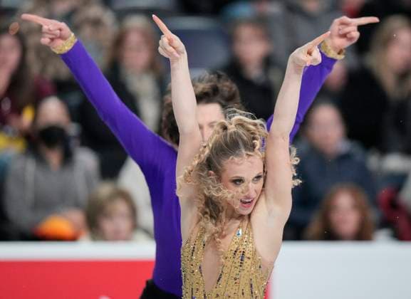Emilia Zingas and Vadim Kolesnik of the U.S. skate during the rhythm dance program at the ISU Figure skating, Eiskunstlauf Skate Canada competition on October 26, 2024 in Halifax, Canada. Noxthirdxpartyxsales  (271236244)
