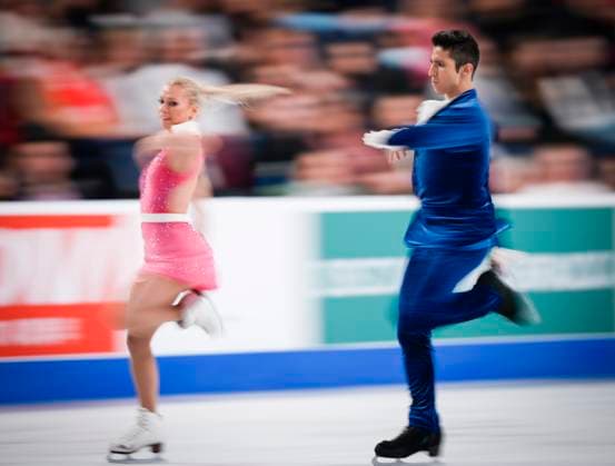 Marjorie Lajoie and Zachary Lagha of Canada skate during the rhythm dance program at the ISU Figure skating, Eiskunstlauf Skate Canada competition on October 26, 2024 in Halifax, Canada. Noxthirdxpartyxsales  (271237862)
