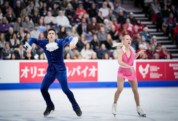 Marjorie Lajoie and Zachary Lagha of Canada skate during the rhythm dance program at the ISU Figure skating, Eiskunstlauf Skate Canada competition on October 26, 2024 in Halifax, Canada. Noxthirdxpartyxsales  (271237933)