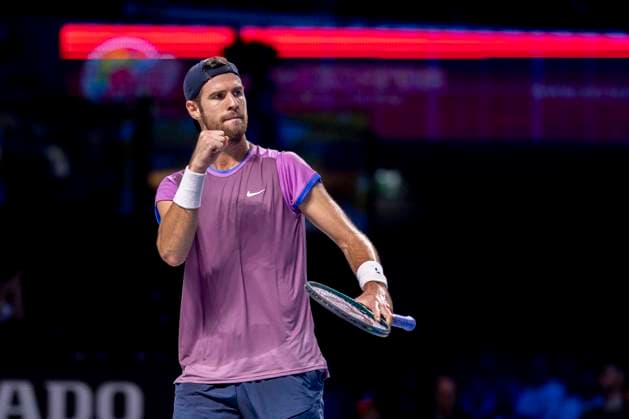 KAREN KHACHANOV in picture, winner in match against ALEXANDER DE MINAUR AUS at the ATP World Tour, Erste Bank Open at the Wiener Stadthalle Vienna