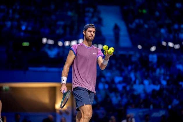 KAREN KHACHANOV in picture, winner in match against ALEXANDER DE MINAUR AUS at the ATP World Tour, Erste Bank Open at the Wiener Stadthalle Vienna