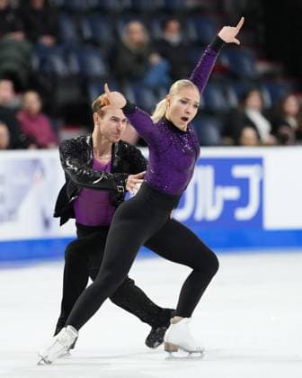 October 26, 2024, Halifax, Ns, Canada: Ice dancers Natalie Taschlerova and Filip Taschler of Czechia compete in rhythm dance at the Skate Canada International Figure skating, Eiskunstlauf competition in Halifax on Saturday, October 26, 2024. Natalie Taschlerova, Filip Taschler  - ZUMAc35_ 20241026_zaf_c35_042 Copyright: xDarrenxCalabresex