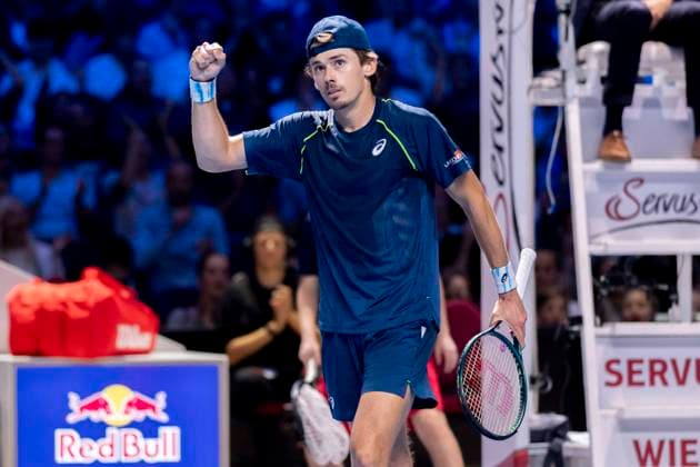 ALEXANDER DE MINAUR AUS, in picture in match against KAREN KHACHANOV winner at the ATP World Tour, Erste Bank Open at the Wiener Stadthalle Vienna