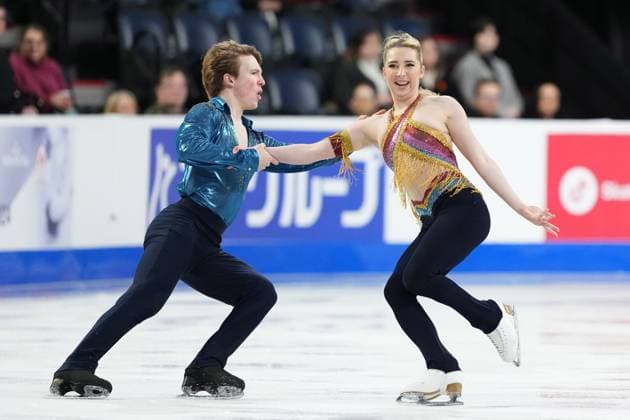 October 26, 2024, Halifax, Ns, Canada: Ice dancers Emily Bratti and Ian Somerville of the United States compete in rhythm dance at the Skate Canada International Figure skating, Eiskunstlauf competition in Halifax on Saturday, October 26, 2024. Emily Bratti, Ian Somerville  - ZUMAc35_ 20241026_zaf_c35_044 Copyright: xDarrenxCalabresex
