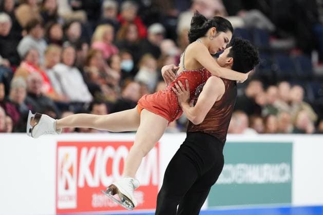 October 26, 2024, Halifax, Ns, Canada: Ice Dancers Hannah Lim and Ye Quan, of South Korea, compete in rhythm dance at the Skate Canada International Figure skating, Eiskunstlauf competition in Halifax on Saturday, October 26, 2024. Hannah Lim, Ye Quan - ZUMAc35_ 20241026_zaf_c35_018 Copyright: xDarrenxCalabresex