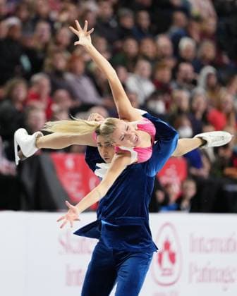 October 26, 2024, Halifax, Ns, Canada: Ice dancers Zachary Lagha and Marjorie Lajoie, of Canada, compete in rhythm dance at the Skate Canada International Figure skating, Eiskunstlauf competition in Halifax on Saturday, October 26, 2024. Zachary Lagha, Marjorie Lajoie - ZUMAc35_ 20241026_zaf_c35_030 Copyright: xDarrenxCalabresex