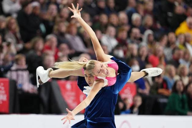 October 26, 2024, Halifax, Ns, Canada: Ice dancers Zachary Lagha and Marjorie Lajoie, of Canada, compete in rhythm dance at the Skate Canada International Figure skating, Eiskunstlauf competition in Halifax on Saturday, October 26, 2024. Zachary Lagha, Marjorie Lajoie - ZUMAc35_ 20241026_zaf_c35_031 Copyright: xDarrenxCalabresex