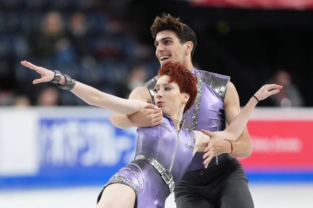 October 26, 2024, Halifax, Ns, Canada: Ice dancers Evgeniia Lopareva and Geoffrey Brissaud, of France, compete in rhythm dance at the Skate Canada International Figure skating, Eiskunstlauf competition in Halifax on Saturday, October 26, 2024. Evgeniia Lopareva, Geoffrey Brissaud - ZUMAc35_ 20241026_zaf_c35_037 Copyright: xDarrenxCalabresex