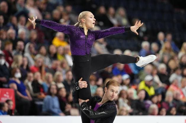 October 26, 2024, Halifax, Ns, Canada: Ice dancers Natalie Taschlerova and Filip Taschler of Czechia compete in rhythm dance at the Skate Canada International Figure skating, Eiskunstlauf competition in Halifax on Saturday, October 26, 2024. Natalie Taschlerova, Filip Taschler  - ZUMAc35_ 20241026_zaf_c35_038 Copyright: xDarrenxCalabresex