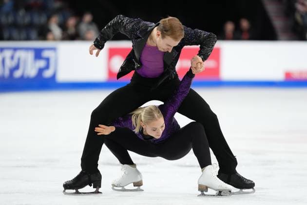 October 26, 2024, Halifax, Ns, Canada: Ice dancers Natalie Taschlerova and Filip Taschler of Czechia compete in rhythm dance at the Skate Canada International Figure skating, Eiskunstlauf competition in Halifax on Saturday, October 26, 2024. Natalie Taschlerova, Filip Taschler  - ZUMAc35_ 20241026_zaf_c35_040 Copyright: xDarrenxCalabresex