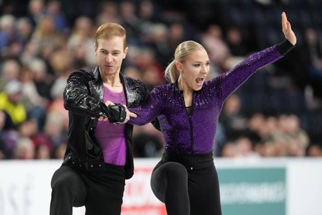 October 26, 2024, Halifax, Ns, Canada: Ice dancers Natalie Taschlerova and Filip Taschler of Czechia compete in rhythm dance at the Skate Canada International Figure skating, Eiskunstlauf competition in Halifax on Saturday, October 26, 2024. Natalie Taschlerova, Filip Taschler  - ZUMAc35_ 20241026_zaf_c35_041 Copyright: xDarrenxCalabresex