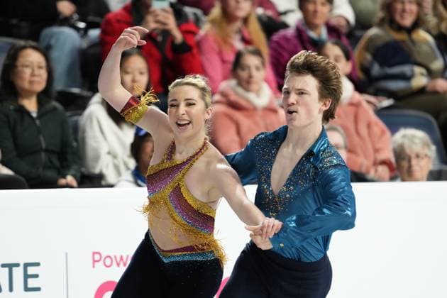 October 26, 2024, Halifax, Ns, Canada: Ice dancers Emily Bratti and Ian Somerville of the United States compete in rhythm dance at the Skate Canada International Figure skating, Eiskunstlauf competition in Halifax on Saturday, October 26, 2024. Emily Bratti, Ian Somerville  - ZUMAc35_ 20241026_zaf_c35_043 Copyright: xDarrenxCalabresex