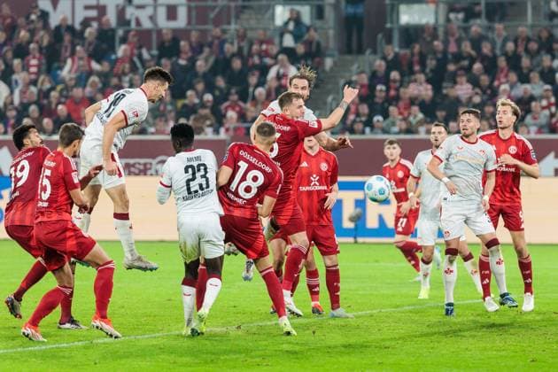 2 Soccer Bundesliga Fortuna Düsseldorf 1895 1 FC Kaiserslautern 26 10 2024 Daniel Hanslik 1 FC Kaiserslautern, 19 scores with a header to 2 4 2 Soccer Bundesliga, Fortuna Düsseldorf 1895 1 FC Kaiserslautern, Düsseldorf, Merkur Spiel Arena on 26 10 2024 DFL REGULATIONS PROHIBIT ANY USE OF PHOTOGRAPHS AS IMAGE SEQUENCES AND OR QUASI VIDEO Copyright: xBEAUTIFULxSPORTS Wunderlx