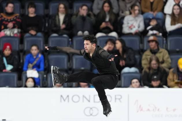 October 26, 2024, Halifax, Ns, Canada: Luc Economides of France competes in the men s short program at the Skate Canada International Figure skating, Eiskunstlauf competition in Halifax on Saturday, October 26, 2024. Luc Economides  - ZUMAc35_ 20241026_zaf_c35_078 Copyright: xDarrenxCalabresex