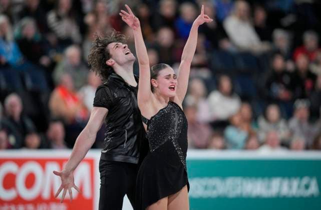 Kelly Ann Laurin and Loucas Ethier of Canada skate during the pairs free skating program at the ISU Figure skating, Eiskunstlauf Skate Canada competition on October 26, 2024 in Halifax, Canada. Noxthirdxpartyxsales  (271260560)