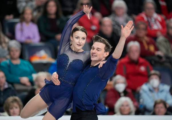 Daria Danilova and Michel Tsiba of the Netherlands skate during the pairs free skating program at the ISU Figure skating, Eiskunstlauf Skate Canada competition on October 26, 2024 in Halifax, Canada. Noxthirdxpartyxsales  (271260575)