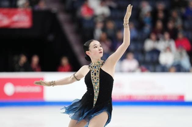 October 26, 2024, Halifax, Ns, Canada: Elyce Lin-Gracey of the United States competes in the women s free program at the Skate Canada International Figure skating, Eiskunstlauf competition in Halifax on Saturday, October 26, 2024. Elyce Lin-Gracey  - ZUMAc35_ 20241026_zaf_c35_244 Copyright: xDarrenxCalabresex