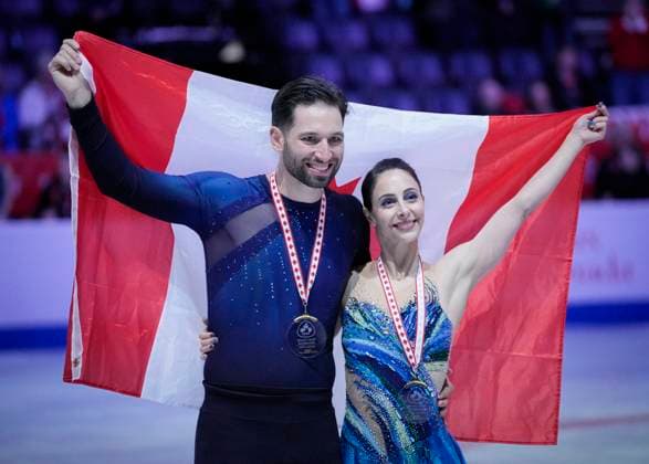 Deanna Stellato-Dudek and Maxime Deschamps of Canada pose at the ISU Figure skating, Eiskunstlauf Skate Canada competition on October 26, 2024 in Halifax, Canada. Noxthirdxpartyxsales  (271288873)