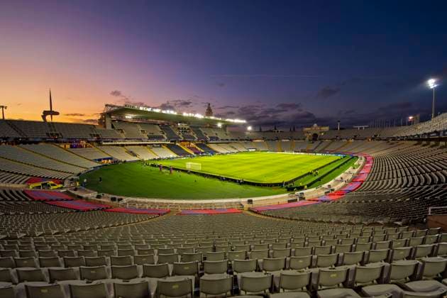 23 10 2024, Football UEFA Champions League 2024 2025, Matchday 3, FC Barcelona FC Bayern Munich, at Estadi Olimpic Lluis Companys Barcelona stadium overview, long shot, overview, birds eye view, interior view,