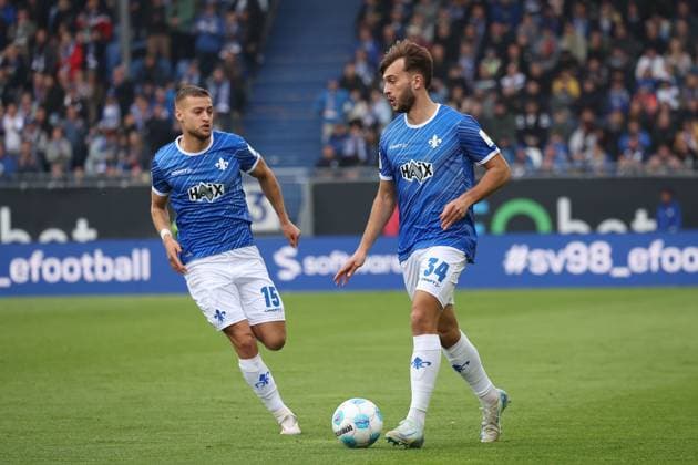 2024 10 28 xJFAx 2 Bundesliga SV Darmstadt 98 SSV Ulm 1846 v l , Fabian Nürnberger SV Darmstadt 98 , Kilian Julian Corredor SV Darmstadt 98 DFL DFB REGULATIONS PROHIBIT ANY USE OF PHOTOGRAPHS as IMAGE SEQUENCES and or QUASI VIDEO Copyright: JoaquimxFerreira